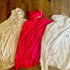 Bundle of 3 Vineyard Vines women’s long-sleeved t-shirts with hoods
